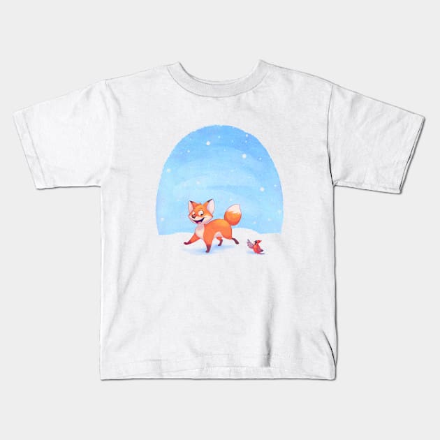 Winter Friends Kids T-Shirt by ChelseaKenna